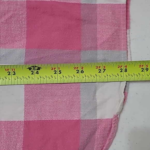 LOFT Pink and White Checkered Flannel Shirt size XXL - Picture 6 of 6